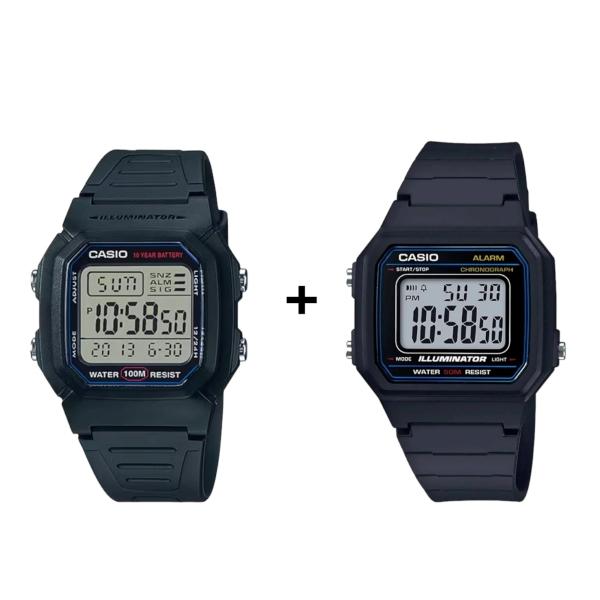 SET DE RELOJES CASIO CASUALES COLOR NEGRO W800H1A/W217H1AVCF