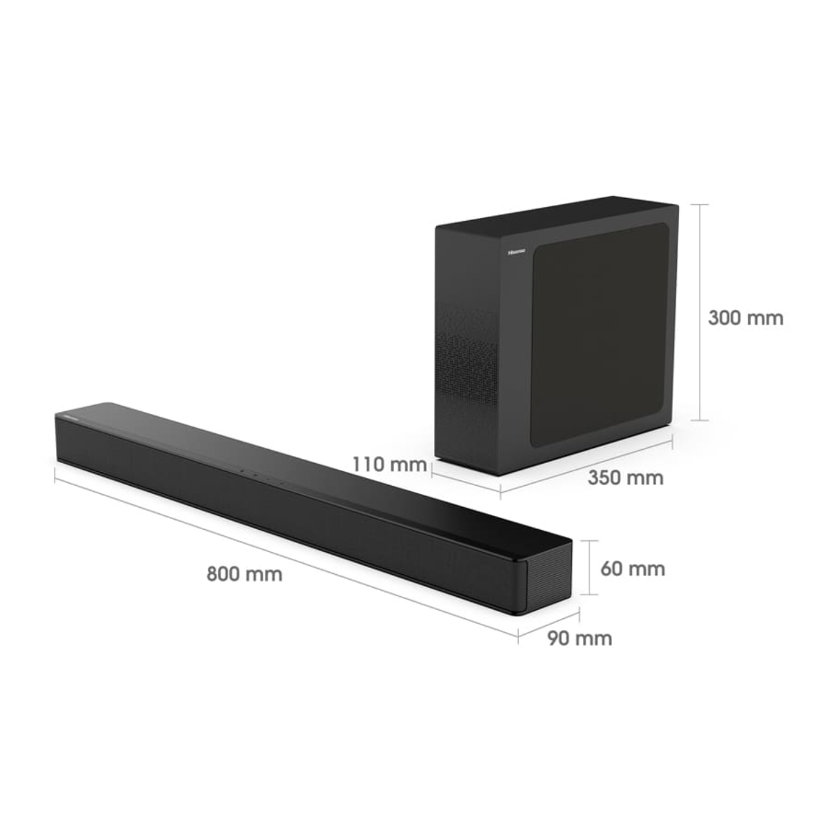 Barra de Sonido C/Subwoofer Hisense HS2100 240 Watts Negro ORTY9.