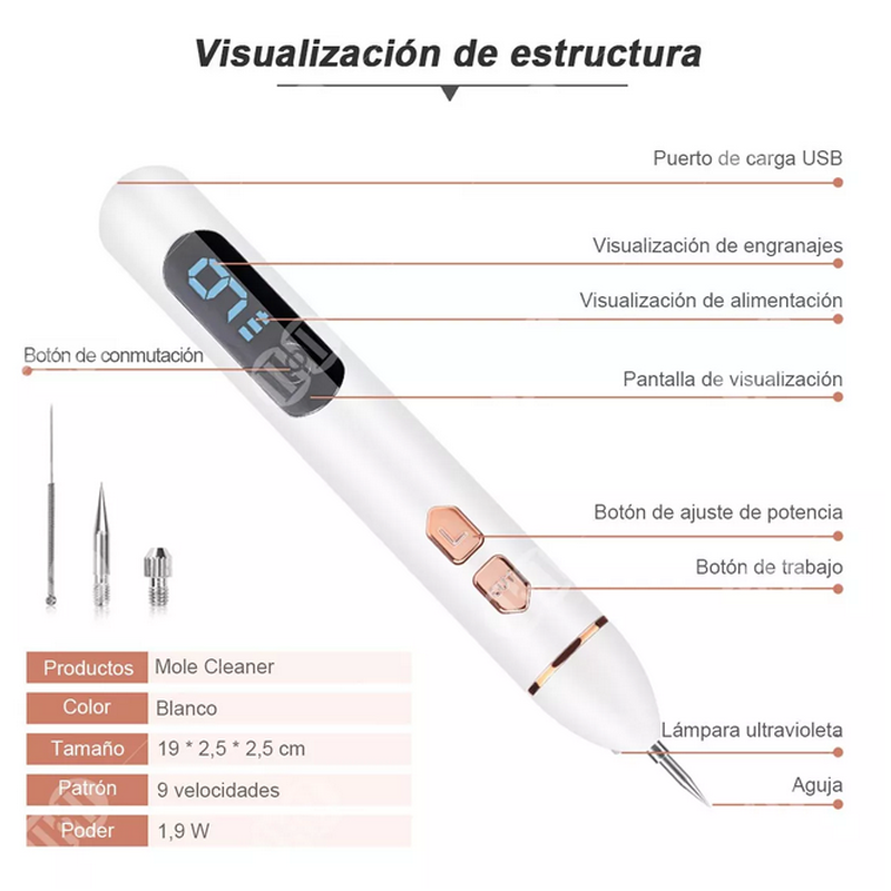 Pluma dermatologica Quita lunares Verrugas Remueve Manchas Pecas Tatuajes