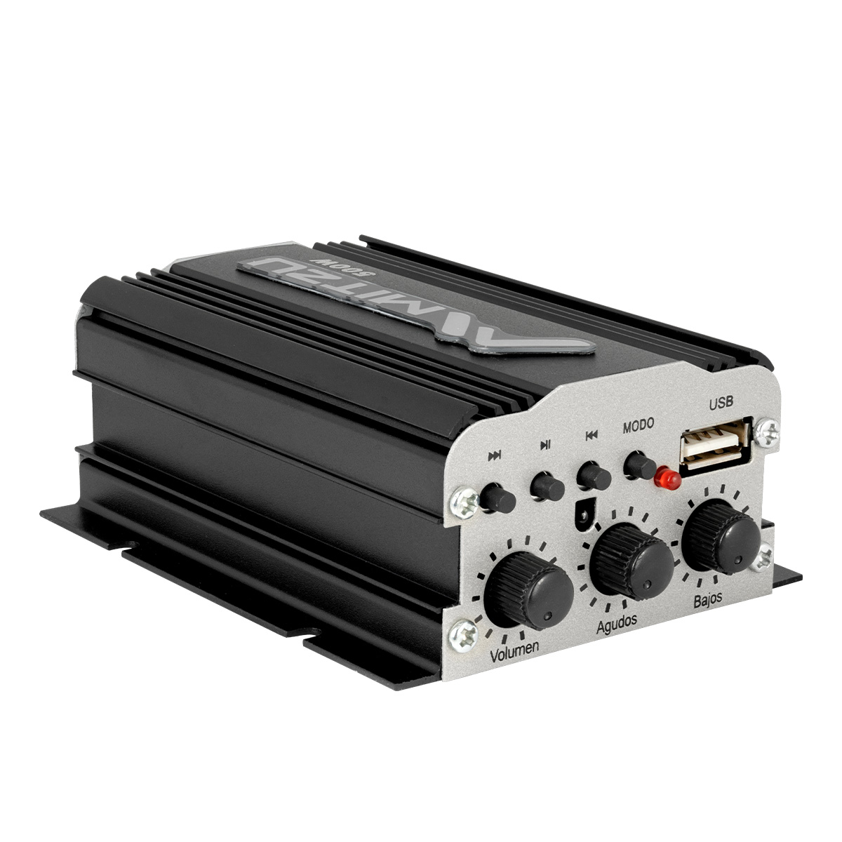 Mini Amplificador De 2 Canales Bluetooth Mitzu Mit-76bt Color Negro