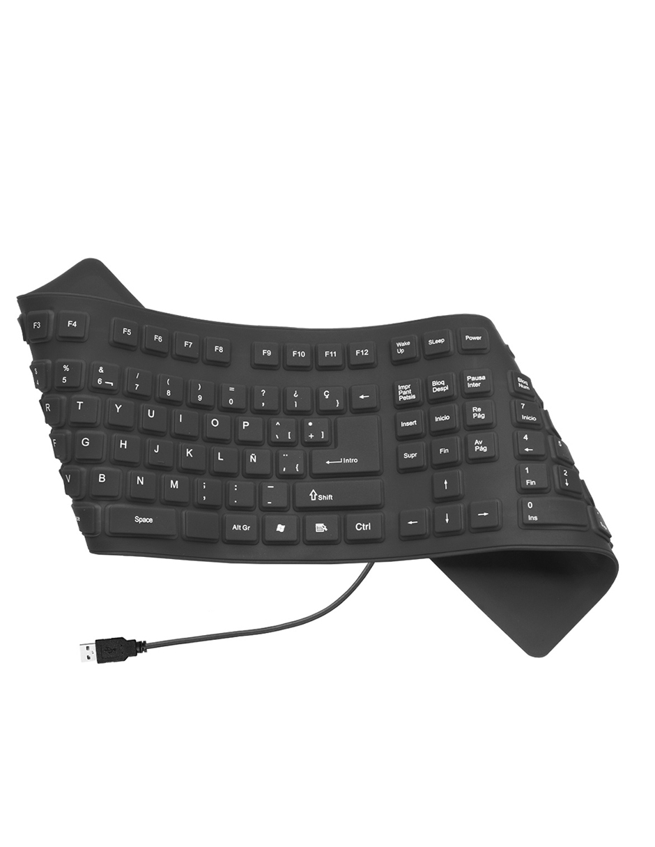 Teclado Para Pc Qwerty Green Leaf Flexible 18-8338