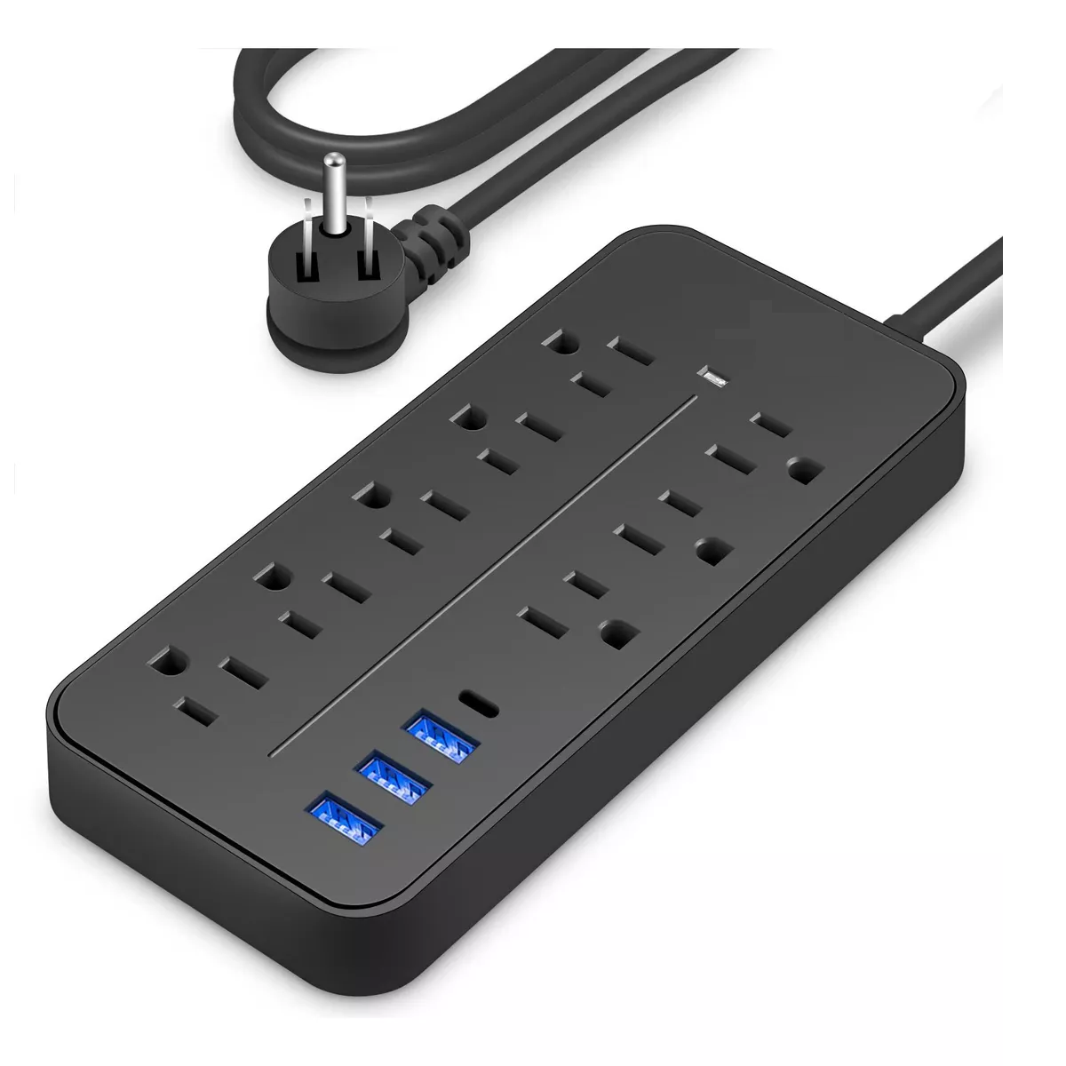 Regleta Cargador Multicontactos Con 8 Salidas 3 Usb 1 Tipo C