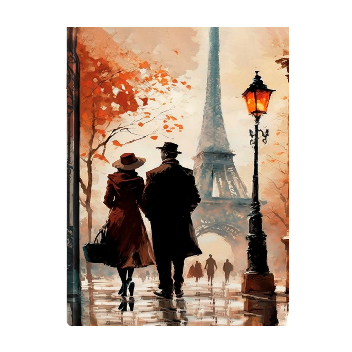 Cuadro Entelado Canvas Pareja en París 80x120