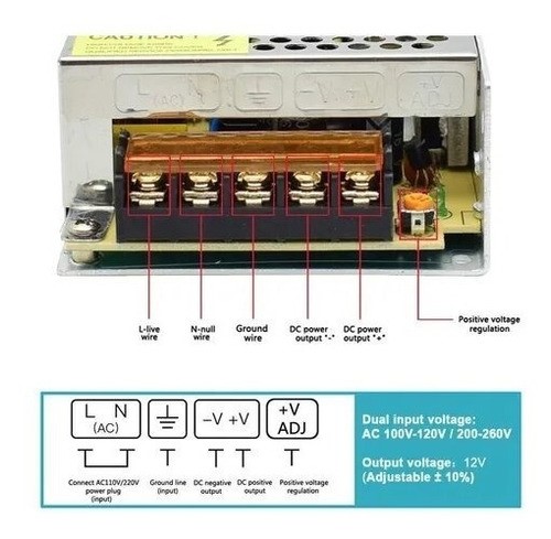 Fuente Computada De Alimentación 12v 5a 60w, 110/220vca