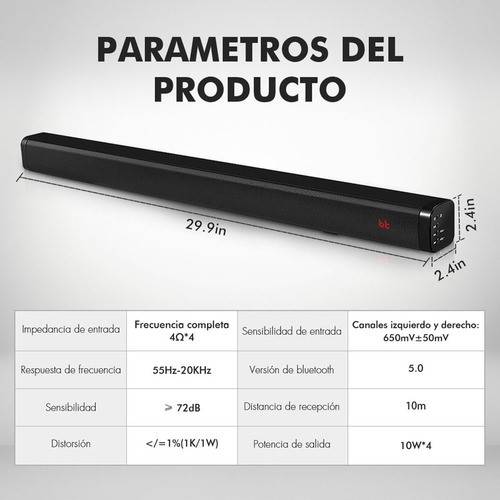 Barra De Sonido Bocinas Bluetooth Para Tv Home Theater