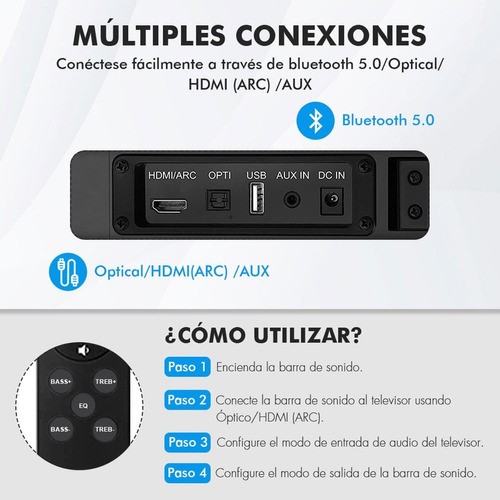 Barra De Sonido Bocinas Bluetooth Para Tv Home Theater