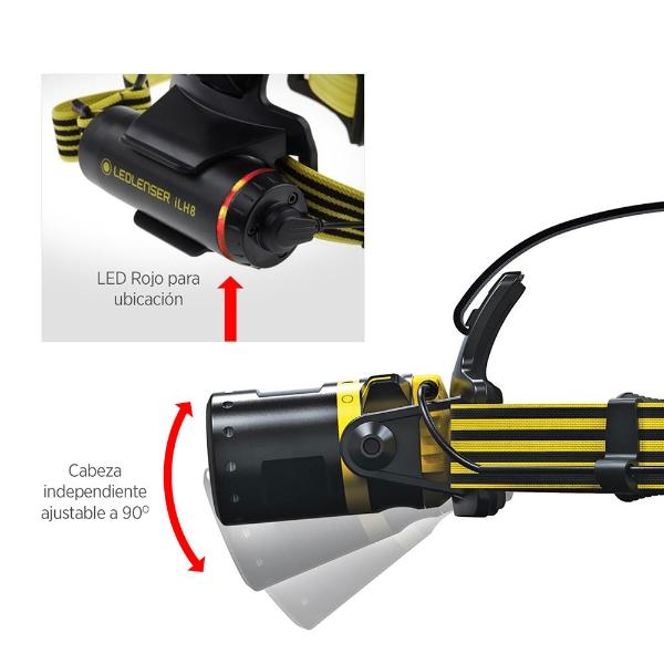 Linterna Antiexplosiva de Cabeza ILH8 Amarilla Ledlenser