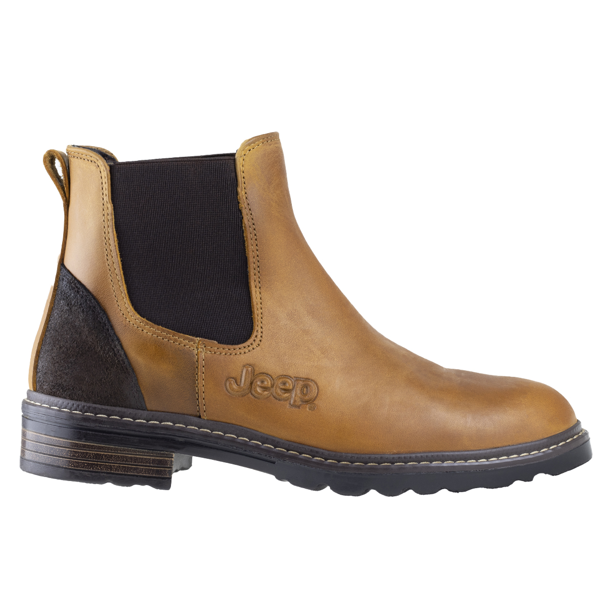 BOTINES CHELSEA PARA HOMBRE SEMI VESTIR JEEP 20100 ENCINO MIEL CONFORT .