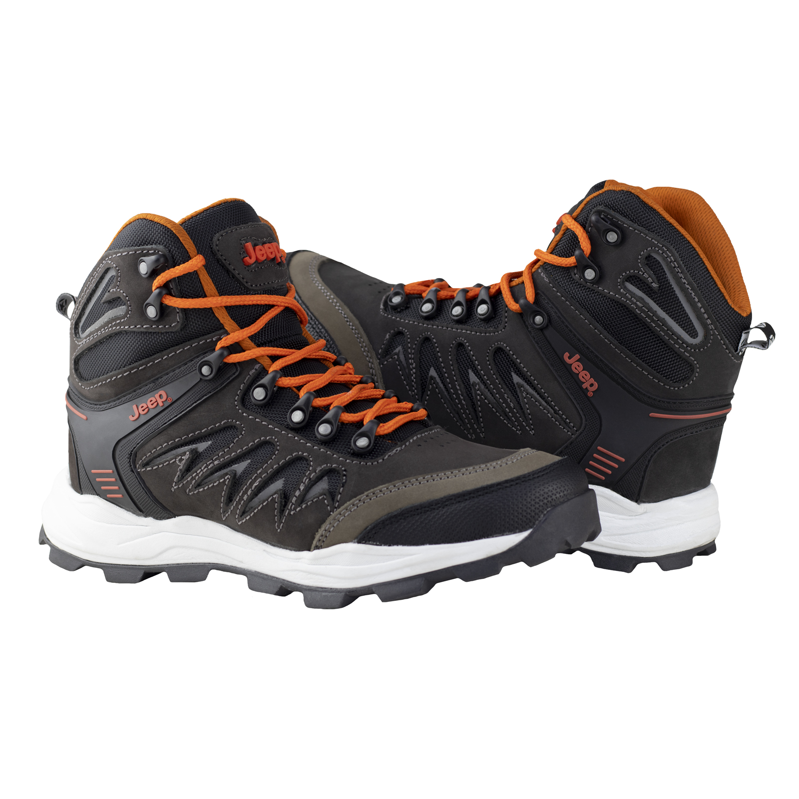 Botas Urbanas Hombre Outdoor Jeep 701 Gris Negro Piel Nobuck.