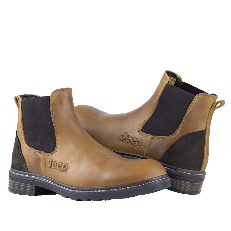 BOTINES CHELSEA PARA HOMBRE SEMI VESTIR JEEP 20100 ENCINO MIEL CONFORT .