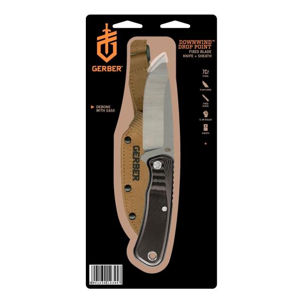 Cuchillo Liso DOWNWIND Negro Gerber