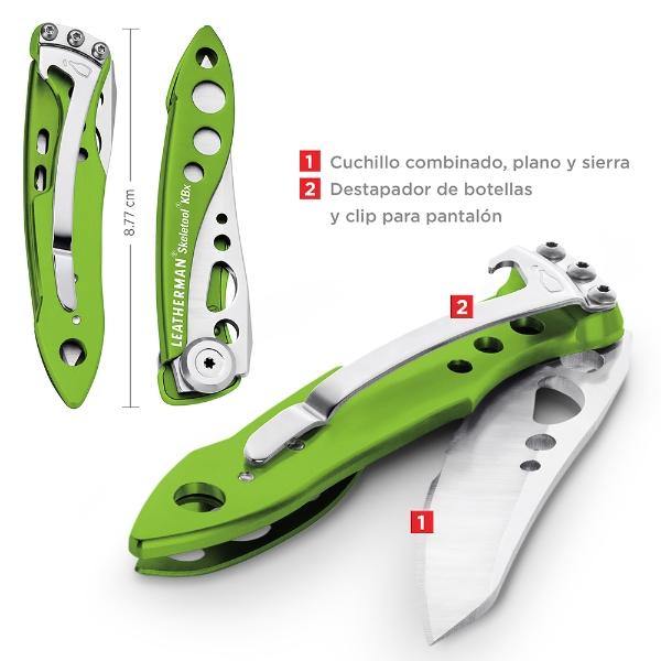Navaja Combinada SKELETOOL KBX-G Verde Leatherman