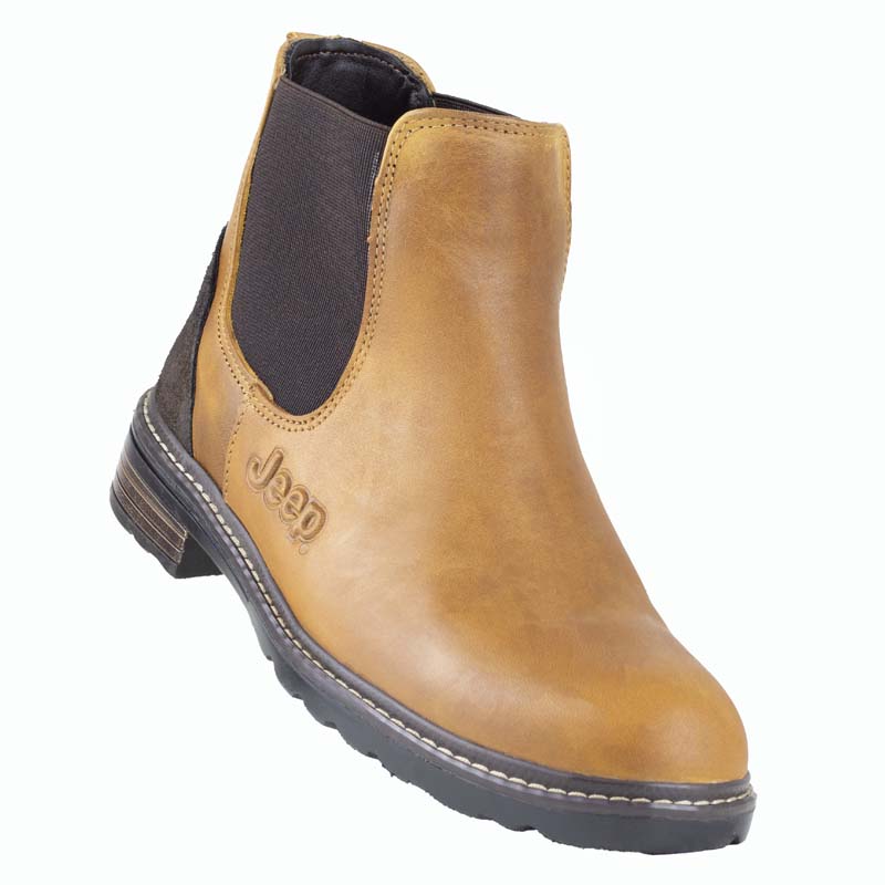 BOTINES CHELSEA PARA HOMBRE SEMI VESTIR JEEP 20100 ENCINO MIEL CONFORT .