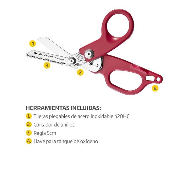 Tijera Paramédica RAPTOR RESPONSE Roja Leatherman