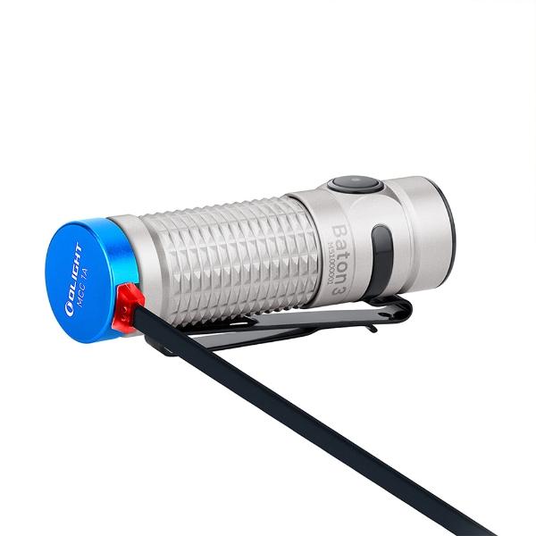 Linterna Recargable de Bolsillo BATON 3 Acero Inoxidable Olight