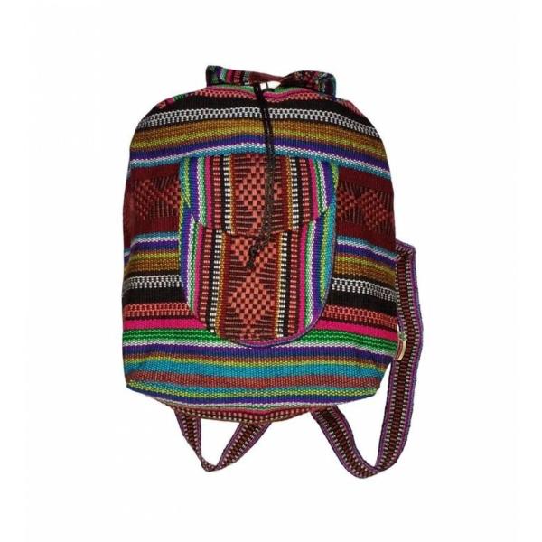 Mochilas Artesanal Tejida MXLCO-001-10 1 Pza 10Kg RojoMoradoNegro Hechas a Mano HiloEstambre, AtlColors