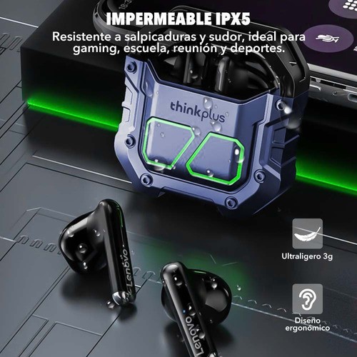 Audífonos Lenovo Thinkplus Xt81 Bluetooth 5.3 Gamer Tws Leds