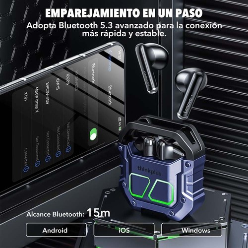 Audífonos Lenovo Thinkplus Xt81 Bluetooth 5.3 Gamer Tws Leds