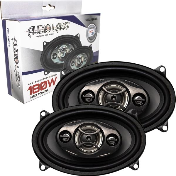 Bocinas Coaxiales Audio Labs ADL-SP46 180 Watts 4x6 Pulgadas 4 Ohms 4 Vías 