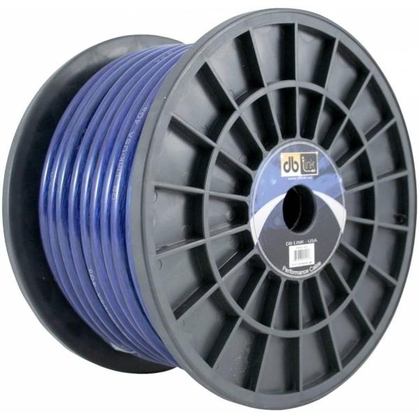 Rollo de Cable de 100 pies para Bocina DB Link PW4BL100Z Calibre 4 GA 30 metros Color Azul Power Ser 
