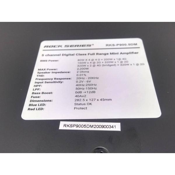 Mini Amplificador 5 Canales Rock Series RKS-P900.5DM 1600 Watts Clase D 2 Ohms 
