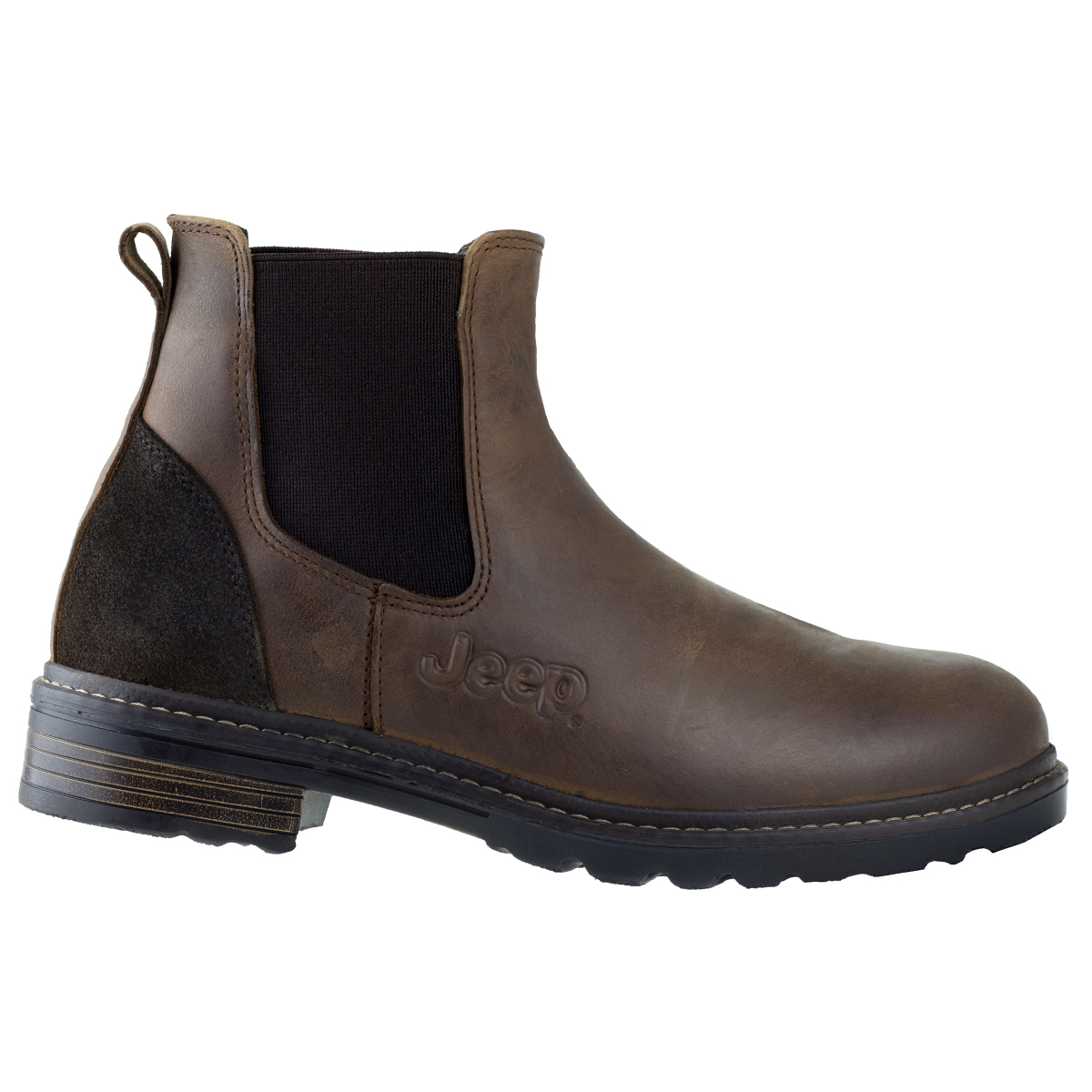 BOTIN CHELSEA DE VESTIR PARA HOMBRE JEEP 20101 ENCINO CAFÉ CASUAL CONFORT.