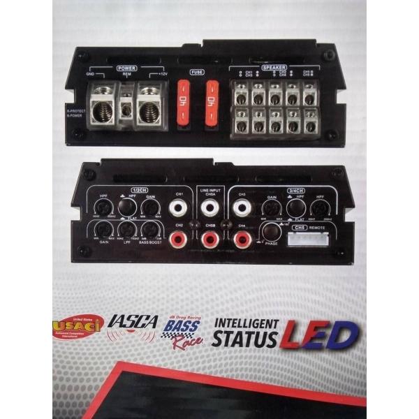 Mini Amplificador 5 Canales Rock Series RKS-P900.5DM 1600 Watts Clase D 2 Ohms 