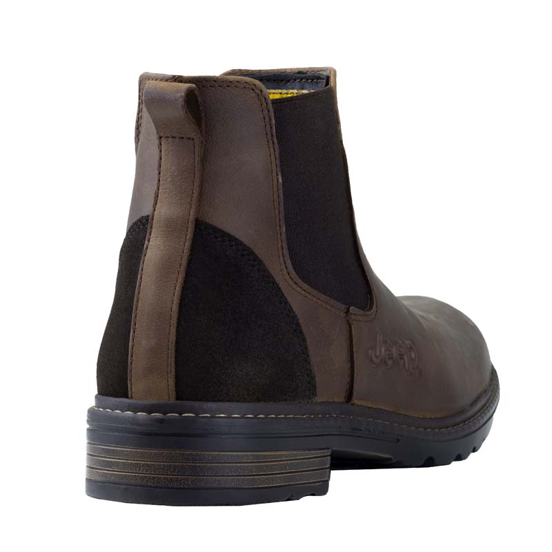 BOTIN CHELSEA DE VESTIR PARA HOMBRE JEEP 20101 ENCINO CAFÉ CASUAL CONFORT.