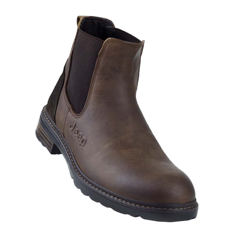 BOTIN CHELSEA DE VESTIR PARA HOMBRE JEEP 20101 ENCINO CAFÉ CASUAL CONFORT.