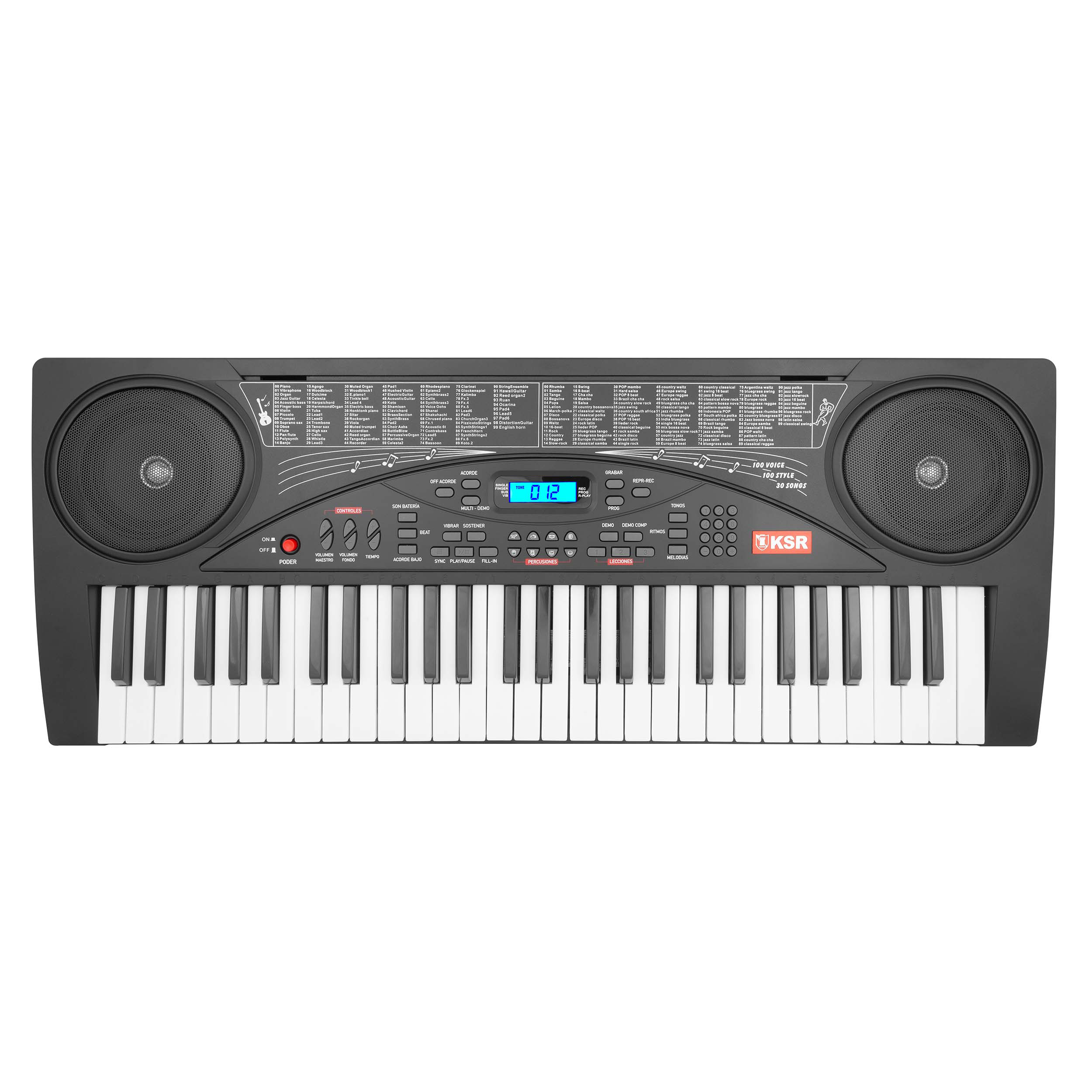 Teclado Musical De 54 Teclas Y Micrófono Kaiser Mtc-5480