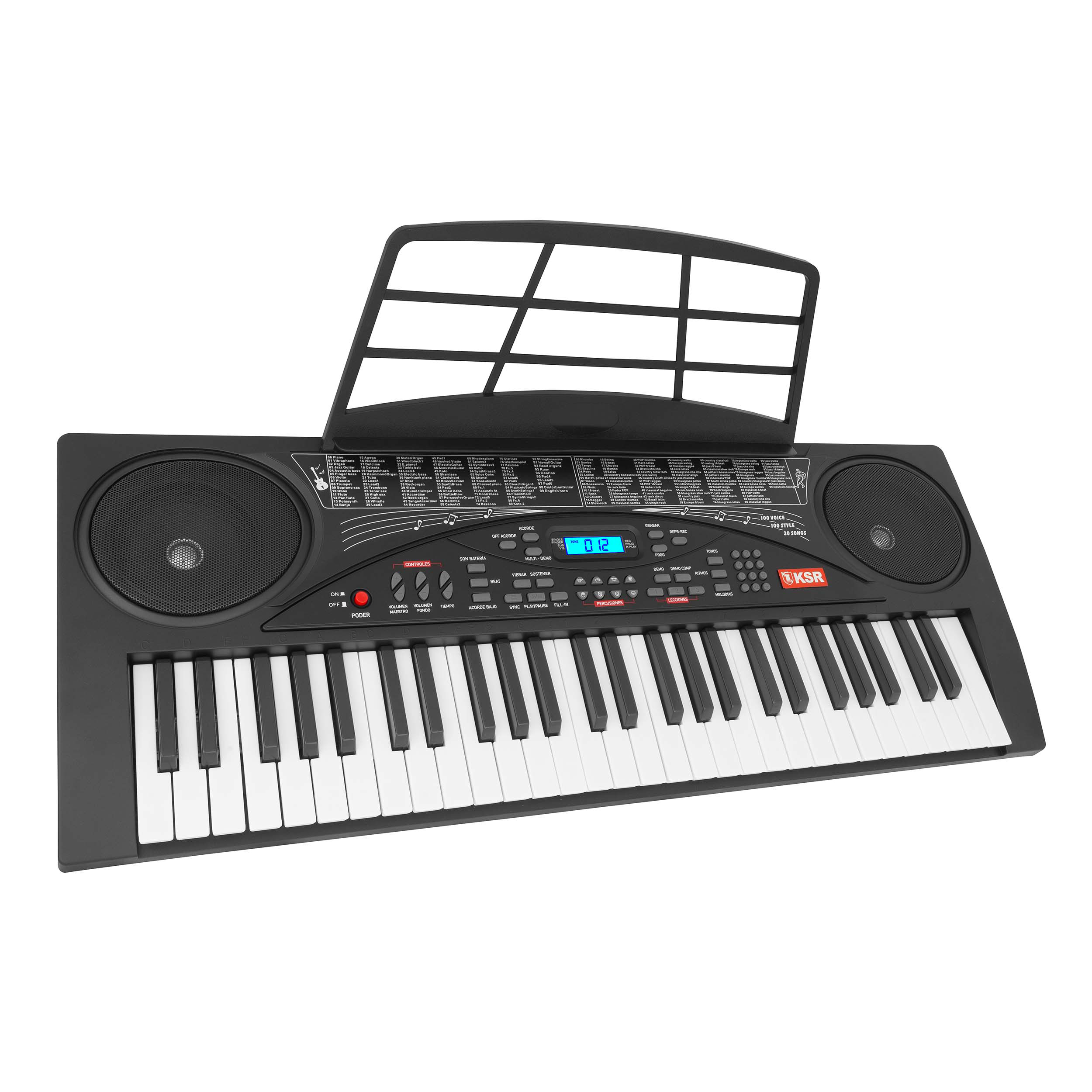 Teclado Musical De 54 Teclas Y Micrófono Kaiser Mtc-5480