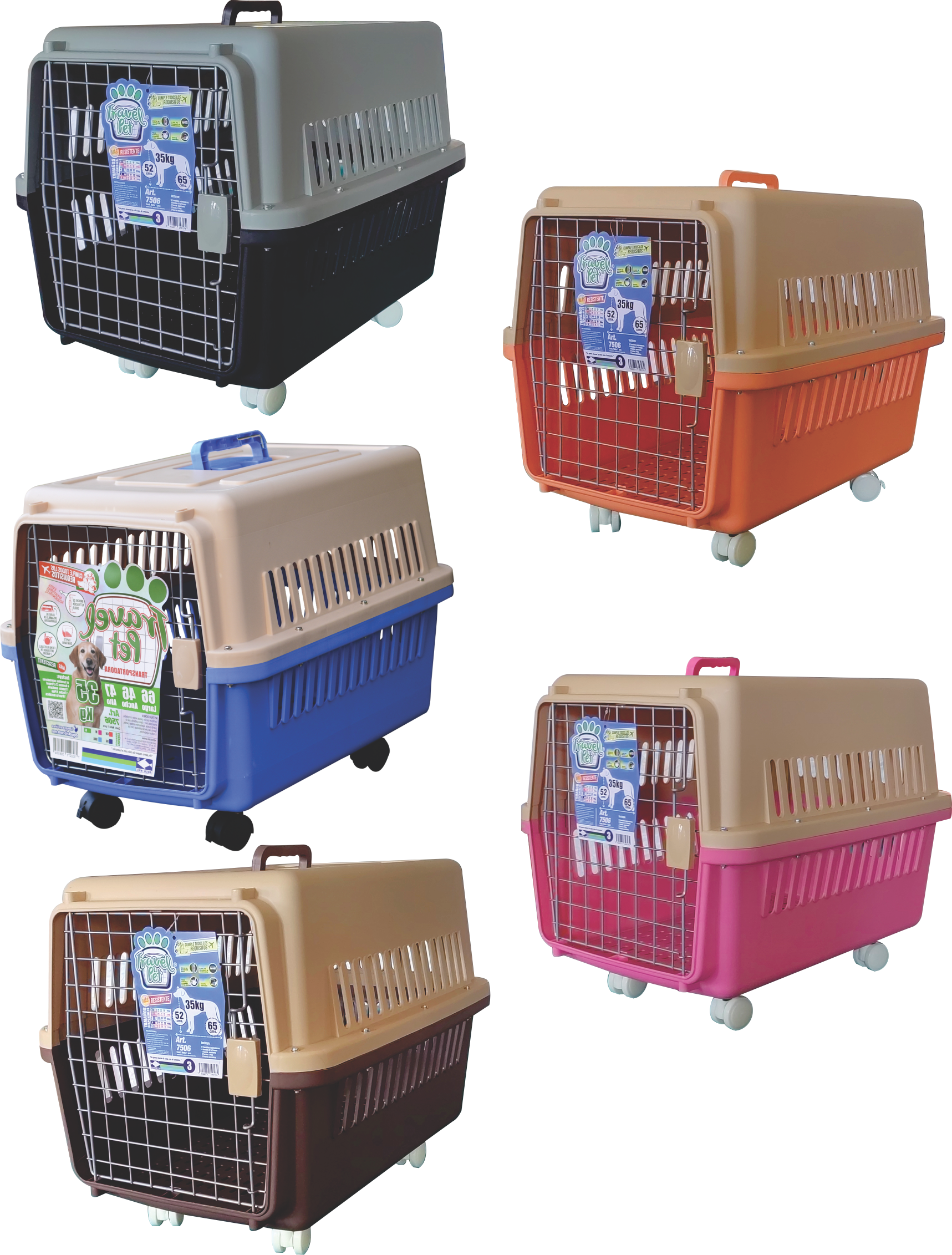 Jaula Transportadora Para Perro Mediano Kennel 66x47x46cm 7506