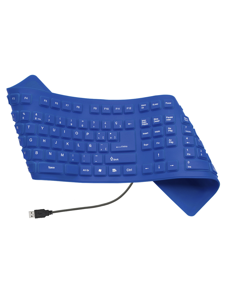 Teclado Para Pc Qwerty Green Leaf Flexible 18-8338BL