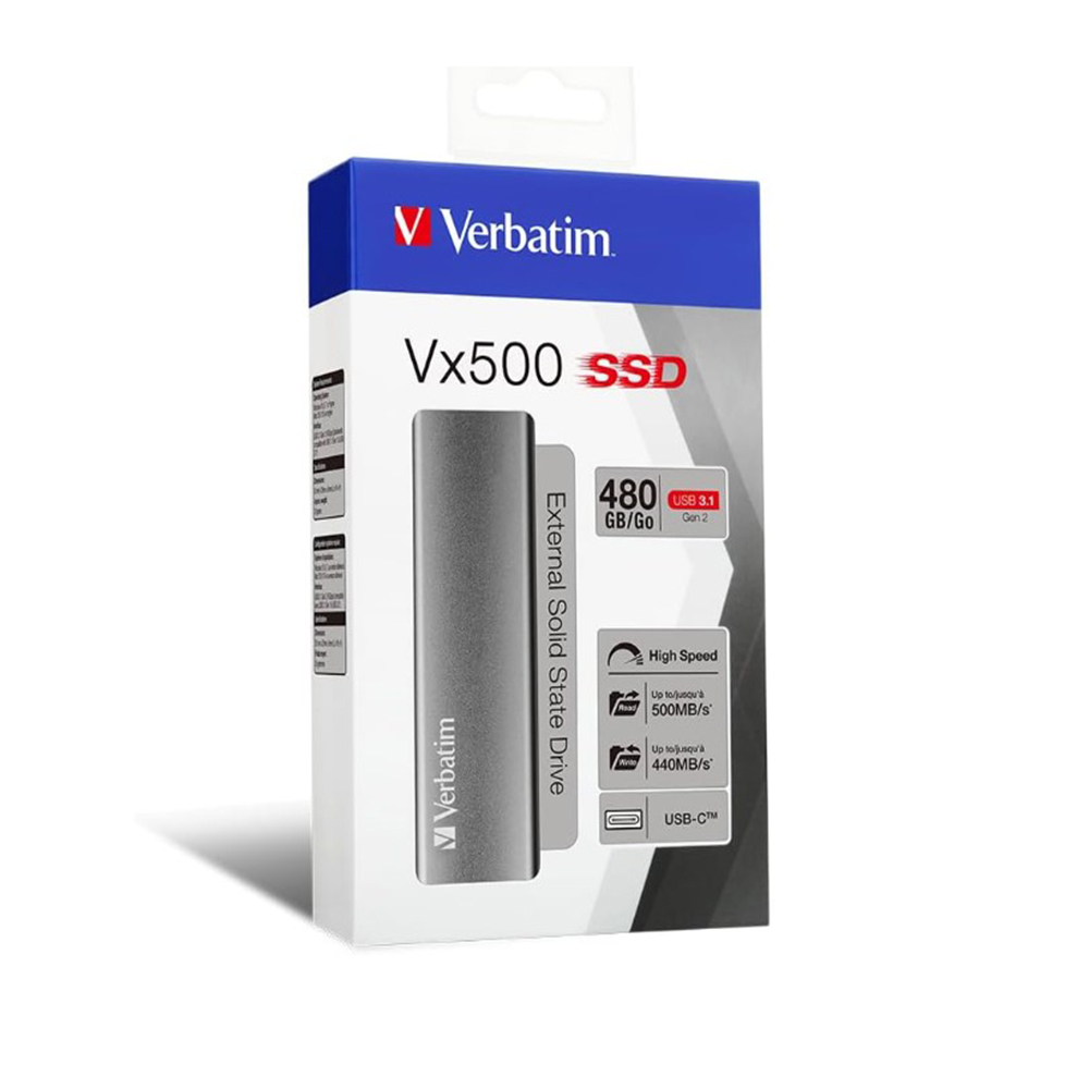 Disco SSD Verbatim Externo Vx500 480gb USB 3.1 Gen 2 Grafito