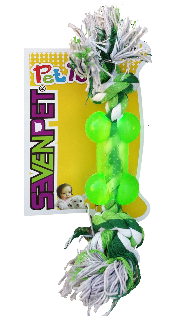 Juguete Hueso Para Perro De Goma Y Cuerda 28 cm 2 piezas