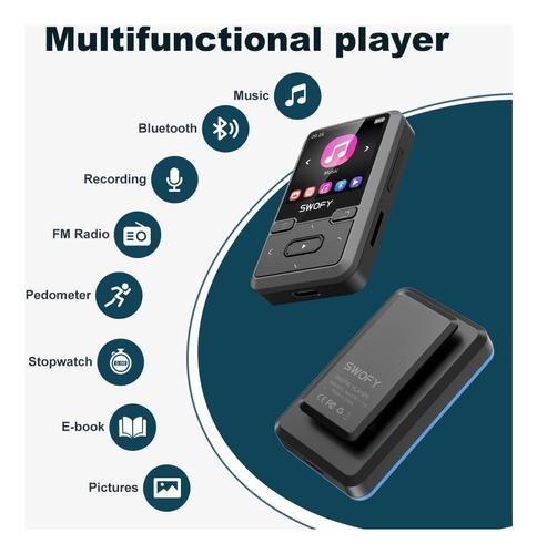 Reproductor Música Portátil Mp3 Mp4 Bluetooth Con Audífonos