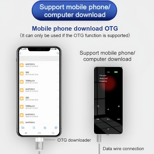 Reproductor Música Mp3 Mp4 Bluetooth Con Pantalla Táctil 16g NEGRO