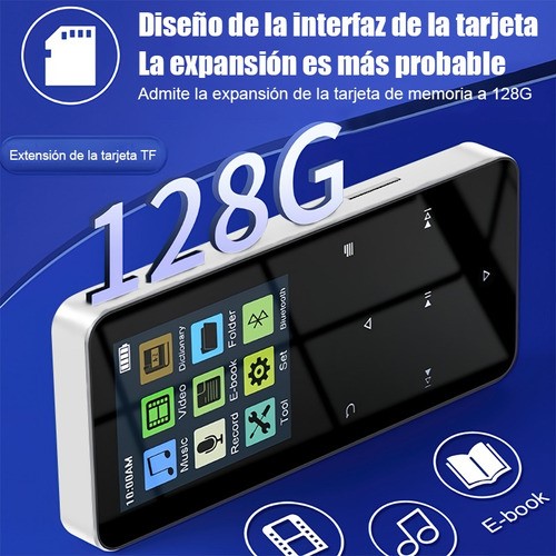 Reproductor Música Mp3 Mp4 Bluetooth Con Pantalla Táctil 16g NEGRO