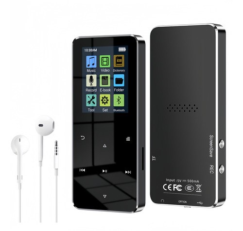 Reproductor Música Mp3 Mp4 Bluetooth Con Pantalla Táctil 16g NEGRO