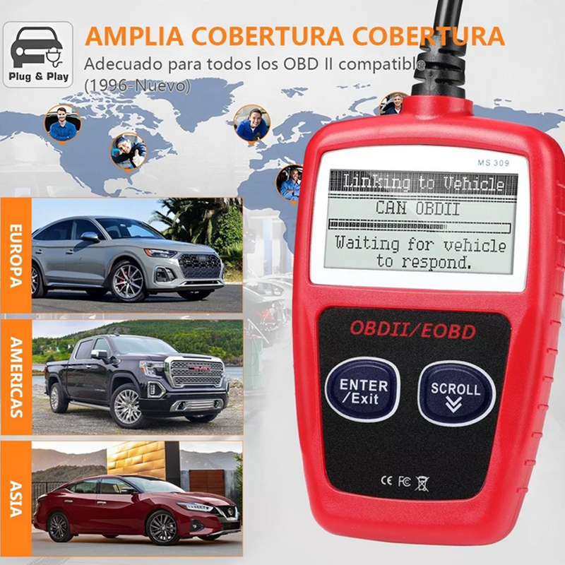 Escáner Obd2 Automotriz Universal Eobd Ms309