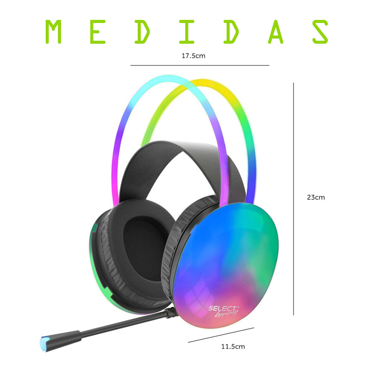 Audífonos Gamer Alámbricos Select Gaming Flame Sg-h5 Luz Rgb