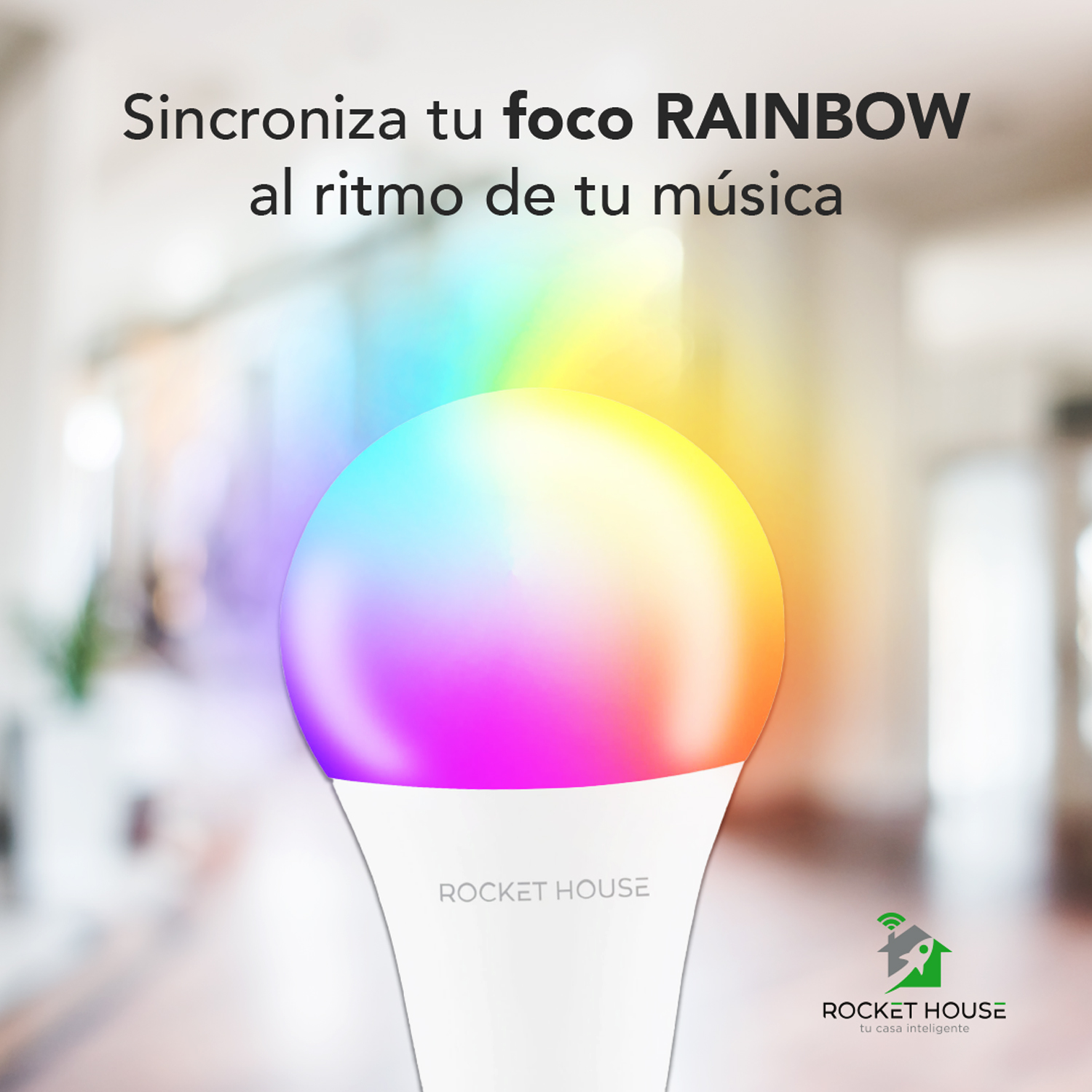Foco Inteligente Led Rgb Wifi App Rocket House Multicolor Siri Alexa