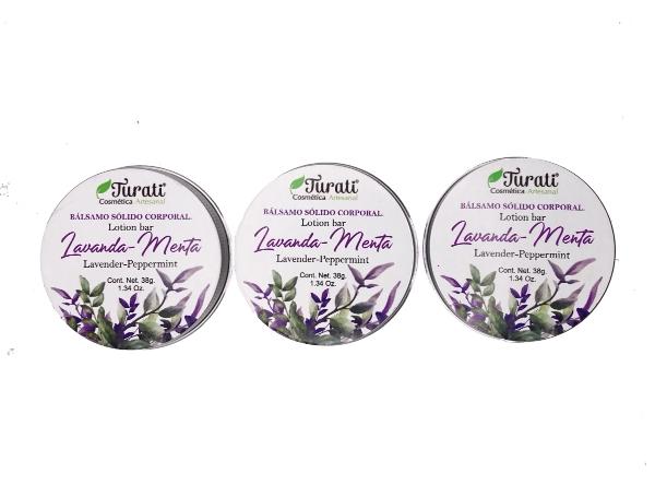 Bálsamo Corporal Sólido Lavanda Y Menta - Turati, 3 Piezas.