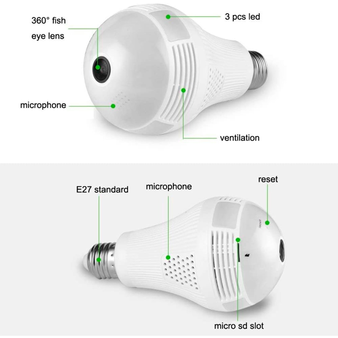 Cámara tipo foco SEEDARY D2-R Wi-Fi 2MP tipo Espia para Interiores