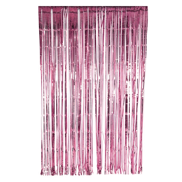 Cortina Lluvia Metálica Rosa Pastel Fiestas, Decoración 2x1m