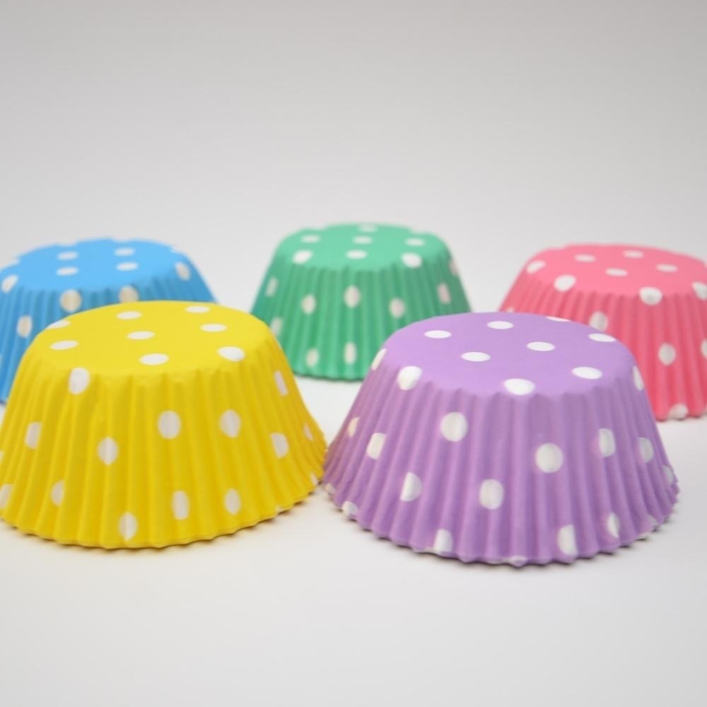 Capacillos para Cupcakes Amarillo con Puntos #72 500 Piezas c/u