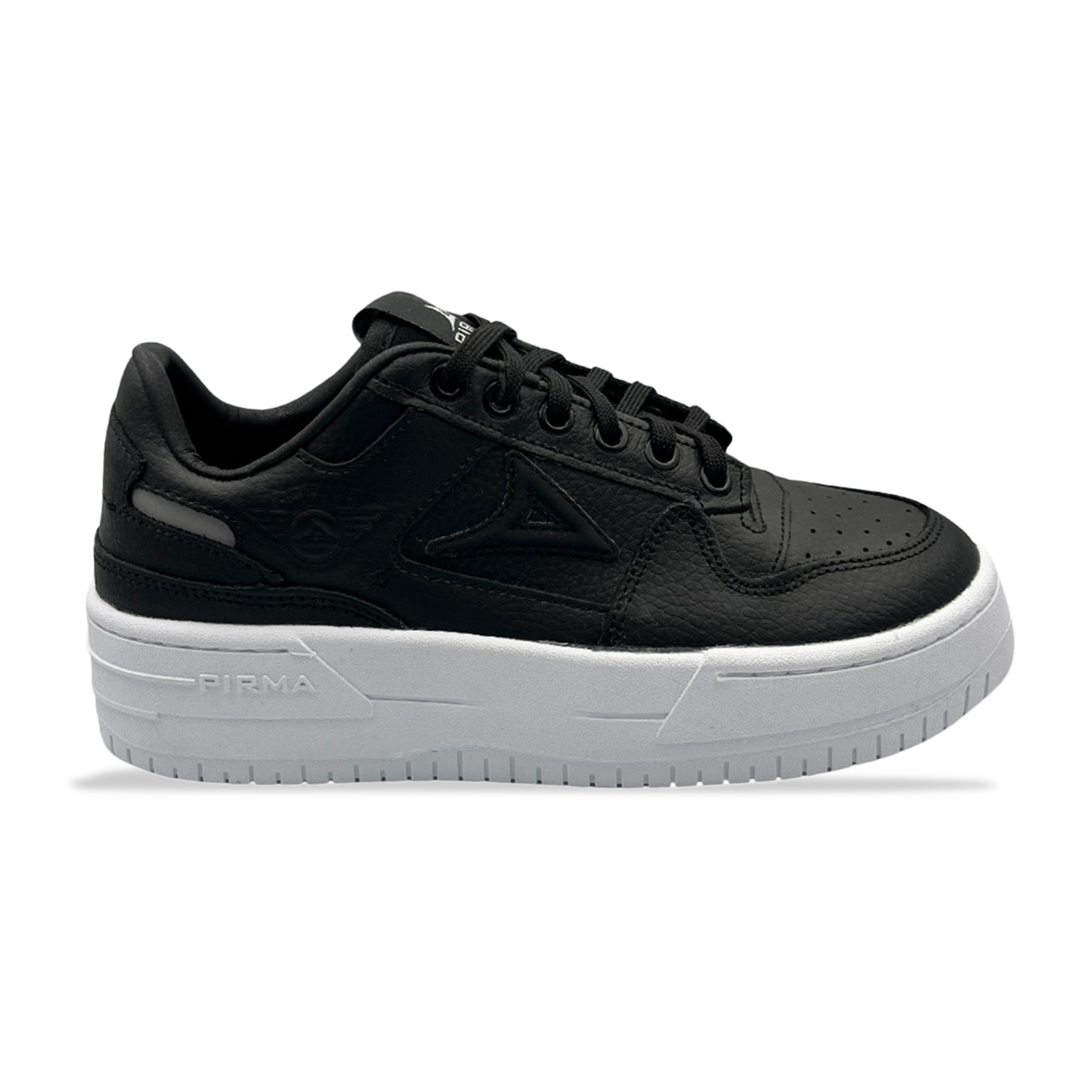 Tenis Pirma 5524 Casual Urbano Color Negro Con Plataforma Para dama .