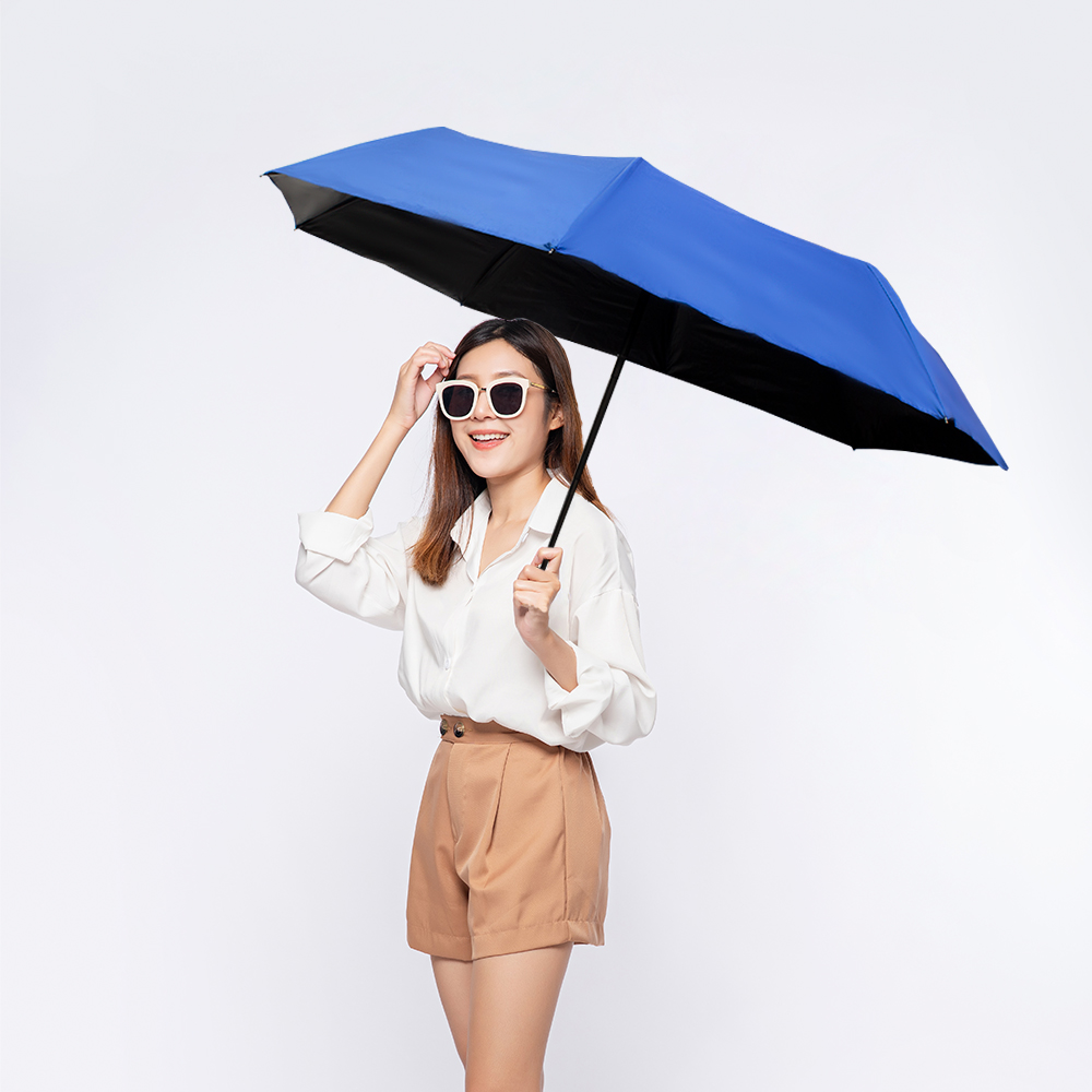 Paraguas de bolsillo Reforzado con 8 Varillas Resistente a Vientos y Lluvias Fuertes, Mango Ergonómico y automático.