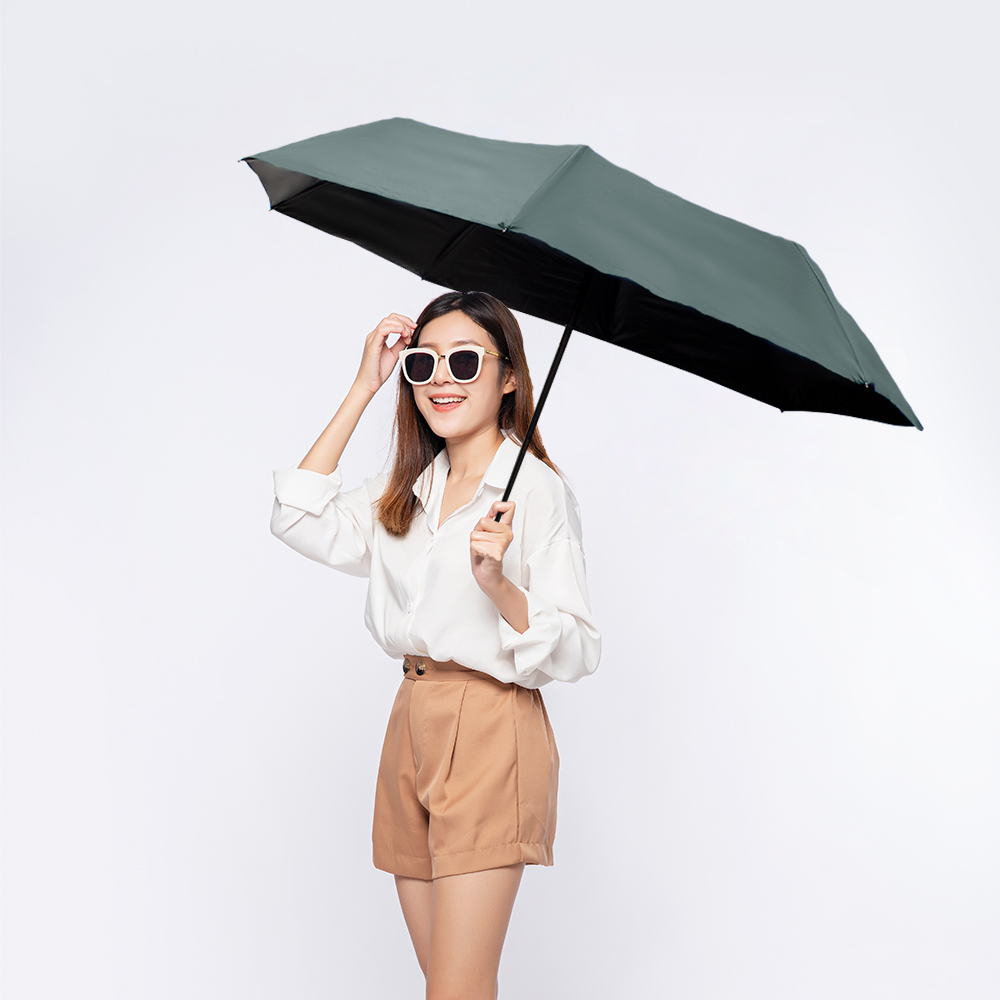 Paraguas de bolsillo Reforzado con 8 Varillas Resistente a Vientos y Lluvias Fuertes, Mango Ergonómico y automático.