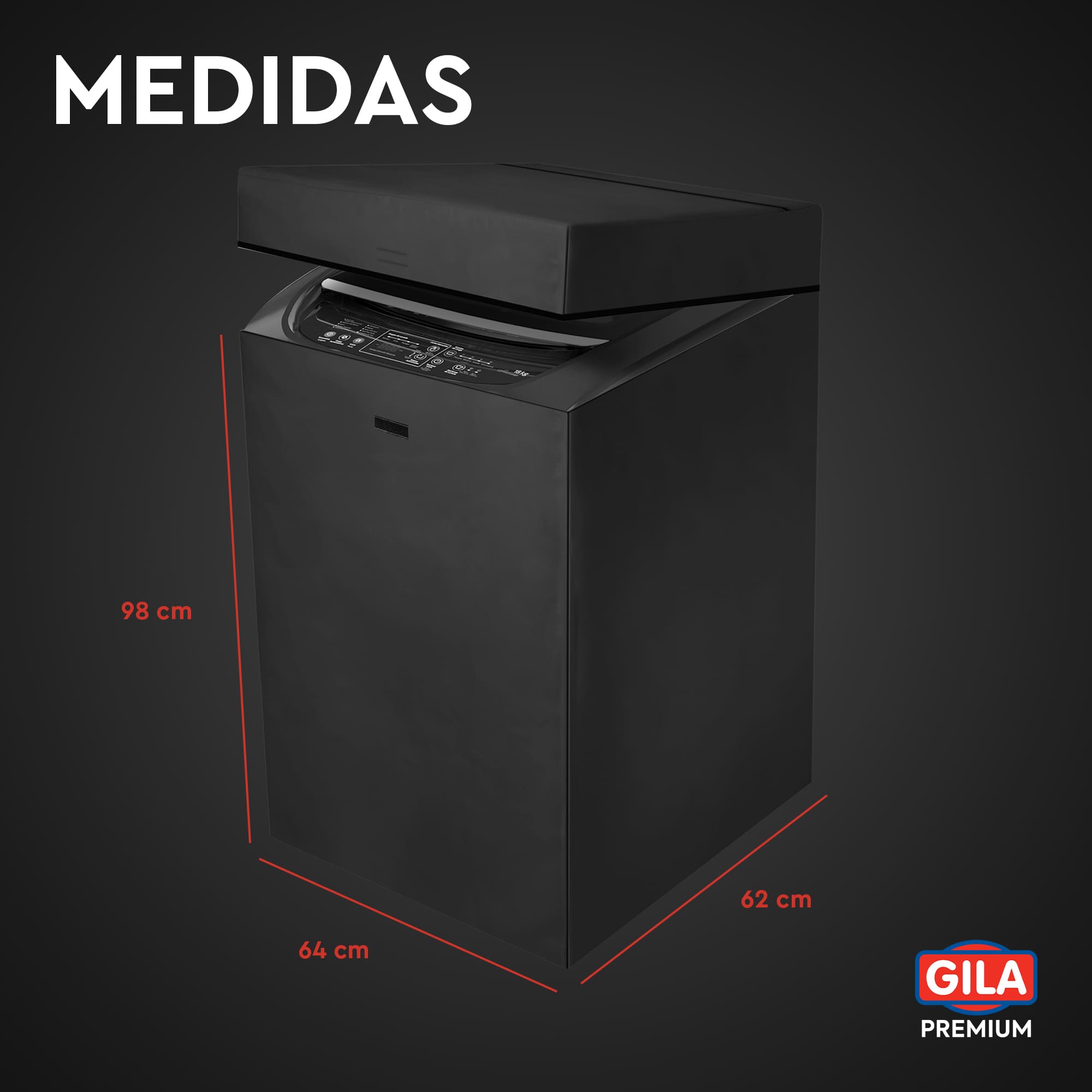 Funda Para Lavadora Digital de Carga Superior Premium (Protector Impermeable GILA) con Cierre y Velcro Frontal.